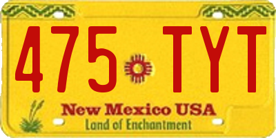 NM license plate 475TYT