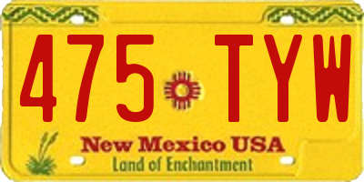 NM license plate 475TYW