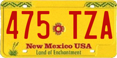 NM license plate 475TZA