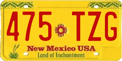 NM license plate 475TZG