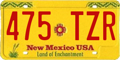 NM license plate 475TZR