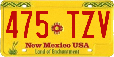 NM license plate 475TZV