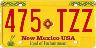 NM license plate 475TZZ