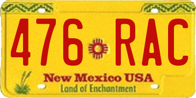 NM license plate 476RAC