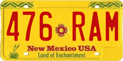 NM license plate 476RAM
