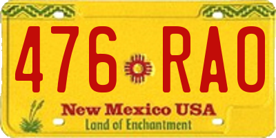 NM license plate 476RAO
