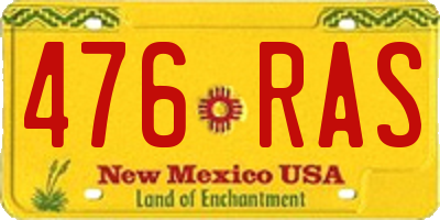 NM license plate 476RAS