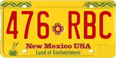 NM license plate 476RBC