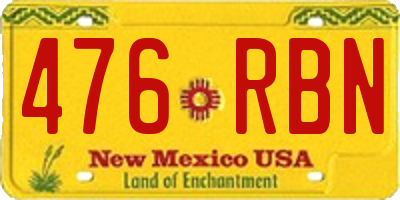 NM license plate 476RBN