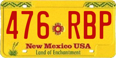 NM license plate 476RBP