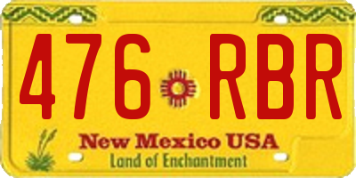 NM license plate 476RBR
