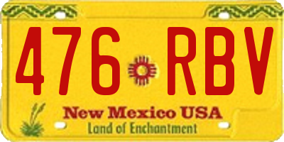 NM license plate 476RBV
