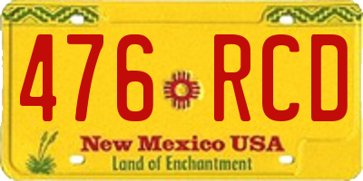 NM license plate 476RCD