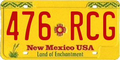 NM license plate 476RCG