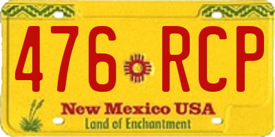 NM license plate 476RCP