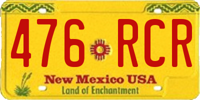 NM license plate 476RCR