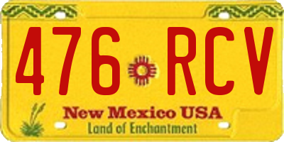 NM license plate 476RCV