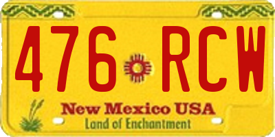 NM license plate 476RCW