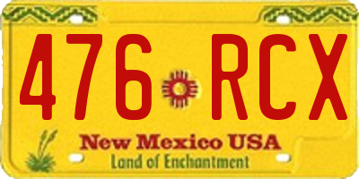 NM license plate 476RCX