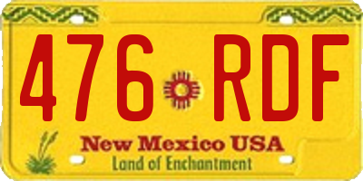 NM license plate 476RDF