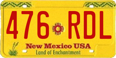 NM license plate 476RDL