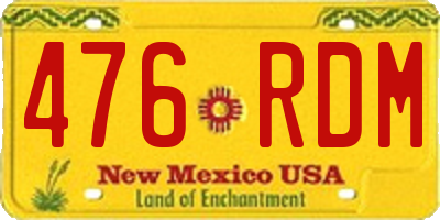 NM license plate 476RDM