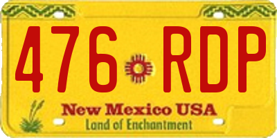 NM license plate 476RDP