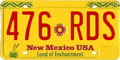 NM license plate 476RDS