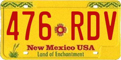 NM license plate 476RDV