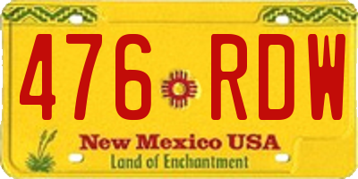 NM license plate 476RDW