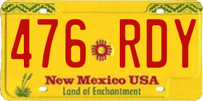 NM license plate 476RDY