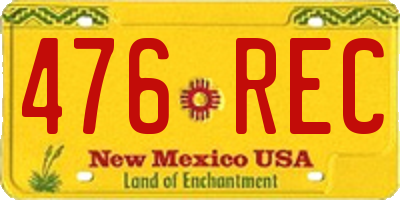 NM license plate 476REC