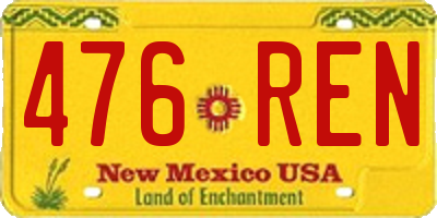 NM license plate 476REN