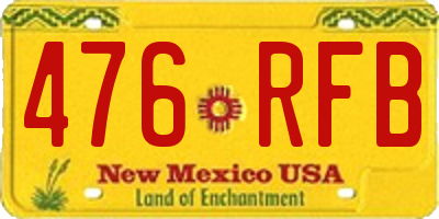 NM license plate 476RFB