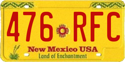 NM license plate 476RFC