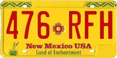 NM license plate 476RFH