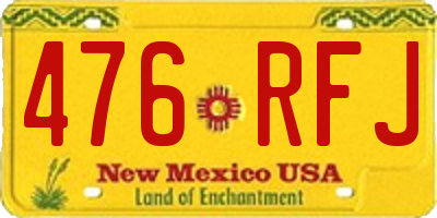 NM license plate 476RFJ