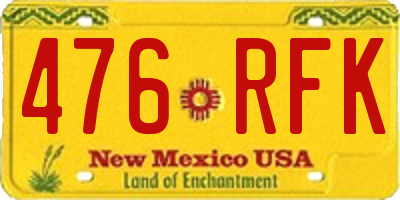 NM license plate 476RFK