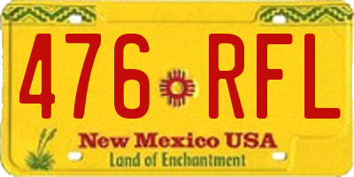 NM license plate 476RFL