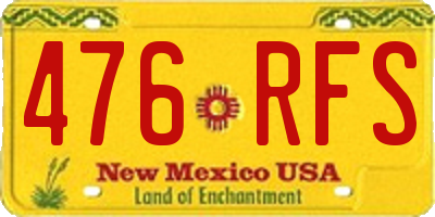 NM license plate 476RFS