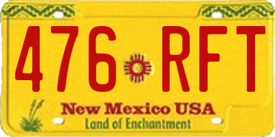 NM license plate 476RFT