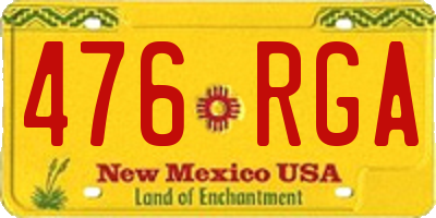 NM license plate 476RGA