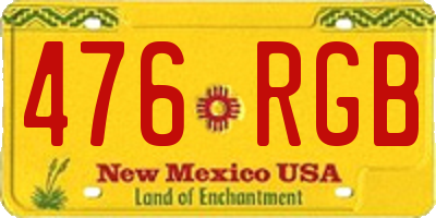 NM license plate 476RGB