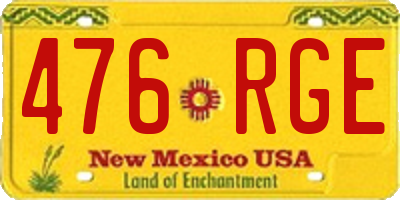 NM license plate 476RGE