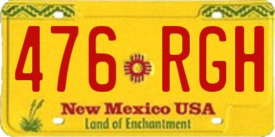 NM license plate 476RGH