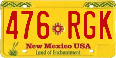 NM license plate 476RGK