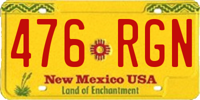 NM license plate 476RGN