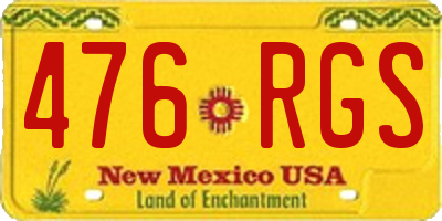 NM license plate 476RGS