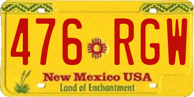 NM license plate 476RGW