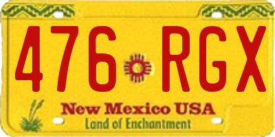 NM license plate 476RGX